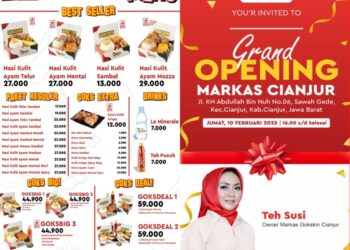 Nasi Kulit Gokskin Buka di Cianjur, Grand Opening Berbagi Sesama