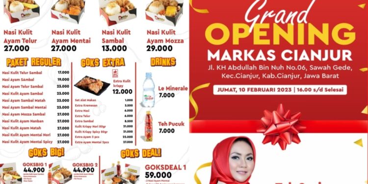 Nasi Kulit Gokskin Buka di Cianjur, Grand Opening Berbagi Sesama