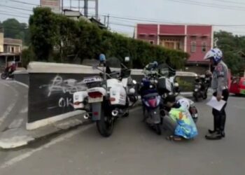 Satlantas Polres Cianjur Amankan Puluhan Kenalpot Brong