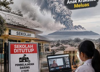Minimalisir Dampak Erupsi Anak Gunung Anak Krakatau, Disdikpora Cianjur Berlakukan Belajar Daring