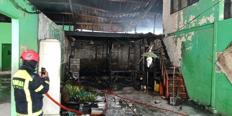 Diduga Korsleting Listrik Sebuah Kulkas, Pasar Cigombong Terbakar